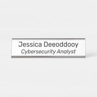 Porte-nom Pour Bureau Cybersecurity Analyst White