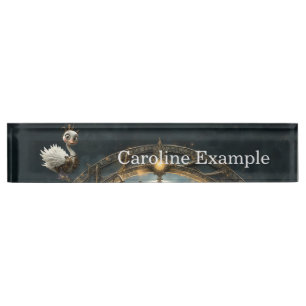 Porte-nom Pour Bureau Cygne mécanique éclairé par la lune – Gardien de r