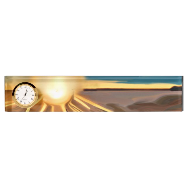 Porte-nom Pour Bureau Danse des cactus art Abstrait (Devant)