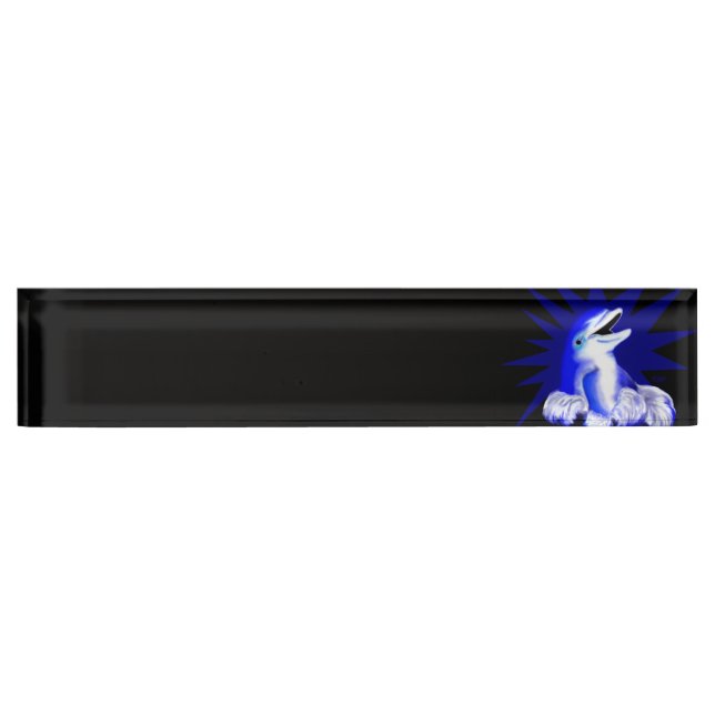 Porte-nom Pour Bureau Dauphin souriant (Devant)