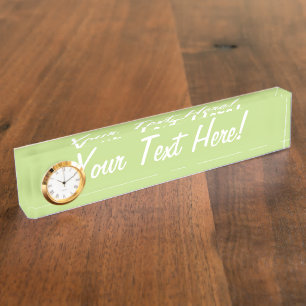 Porte-nom Pour Bureau Décor couleur vert Pastel Spring Prêt à Customiser