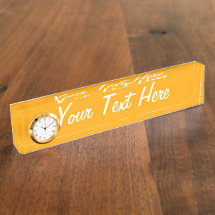 Porte-nom Pour Bureau Décor Jaune De Trafic Vous Pouvez Customiser