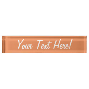 Porte-nom Pour Bureau Décor rose corail arrière - plan prêt à customiser