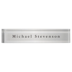Porte-nom Pour Bureau Design moderne Silver Grey tendance Unique Personn