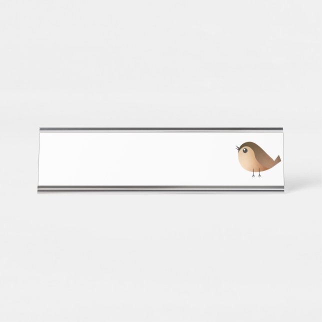 Porte-nom Pour Bureau Dessin d'Oiseau de Bruant (Devant)