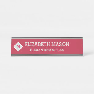 Porte-nom Pour Bureau Diamant Élégant Personnalisable