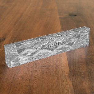 Porte-nom Pour Bureau Diamants en verre modernes