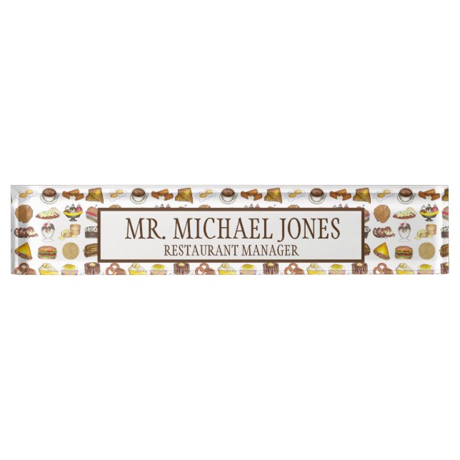 Porte-nom Pour Bureau Diner Restaurant Foods Manager Chef Cook (Devant)