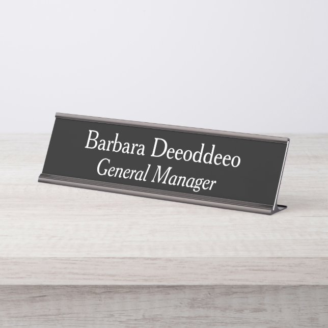 Porte-nom Pour Bureau Directeur général Noir (Devant)
