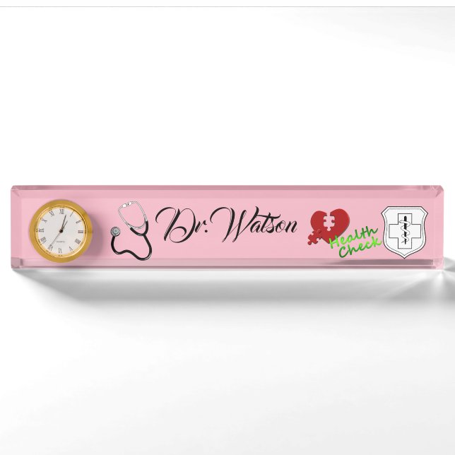 Porte-nom Pour Bureau Docteur Infirmière Bureau Médicale Destinée (Devant)