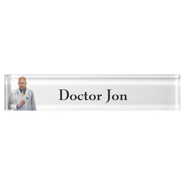 Porte-nom Pour Bureau Docteur Jon Nameplate (Devant)