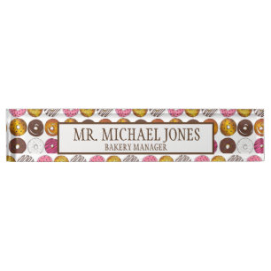 Porte-nom Pour Bureau Donut Dizaine Petit-Déjeuner Pâtisseries Doughnut