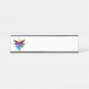 Porte-nom Pour Bureau Dragonfly en arc-en-ciel