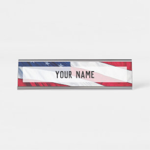 Porte-nom Pour Bureau Drapeau américain
