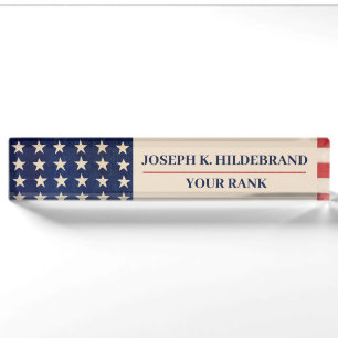 Porte-nom Pour Bureau Drapeau américain patriotique militaire