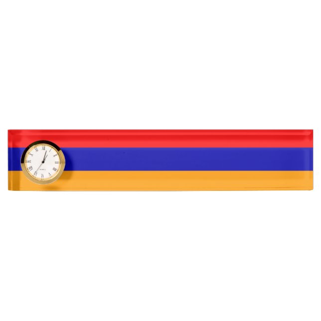 Porte-nom Pour Bureau Drapeau arménien Plaque signalétique (Devant)