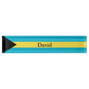 Porte-nom Pour Bureau Drapeau bahamien