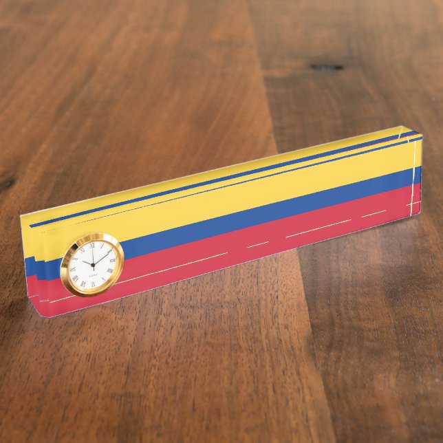 Porte-nom Pour Bureau Drapeau de Colombie (Taille)