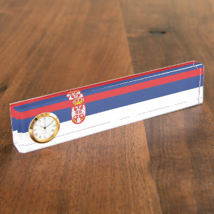 Porte-nom Pour Bureau drapeau de la Serbie