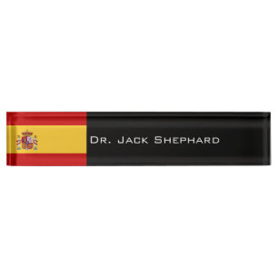 Porte-nom Pour Bureau Drapeau de l'Espagne