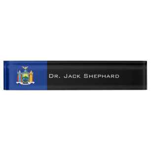 Porte-nom Pour Bureau Drapeau de l'état de New-York