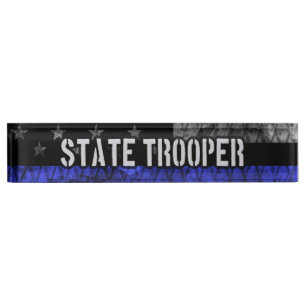 Porte-nom Pour Bureau Drapeau de police de l'État en détresse