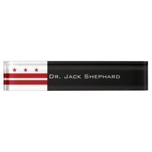 Porte-nom Pour Bureau Drapeau de Washington DC