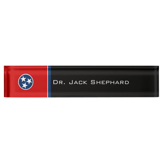 Porte-nom Pour Bureau Drapeau d'état du Tennessee (Devant)