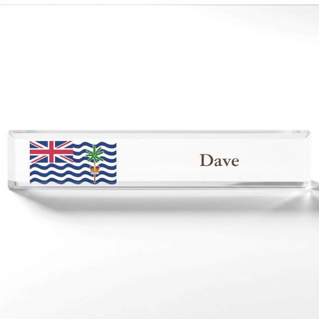 Porte-nom Pour Bureau Drapeau du Territoire britannique de l'océan Indie (Devant)