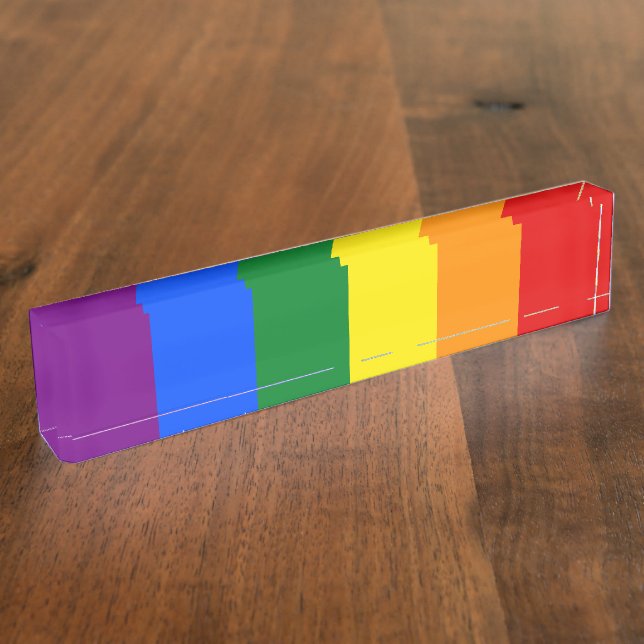 Porte-nom Pour Bureau Drapeau Gay pride arc-en-ciel LGBT (Taille)