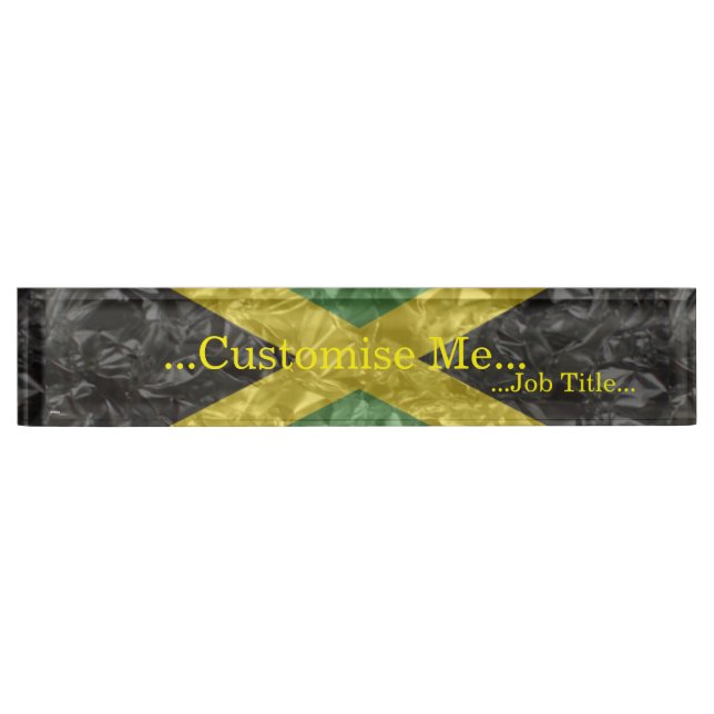Porte-nom Pour Bureau Drapeau jamaïcain - Crinké (Devant)