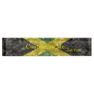 Porte-nom Pour Bureau Drapeau jamaïcain - froissé
