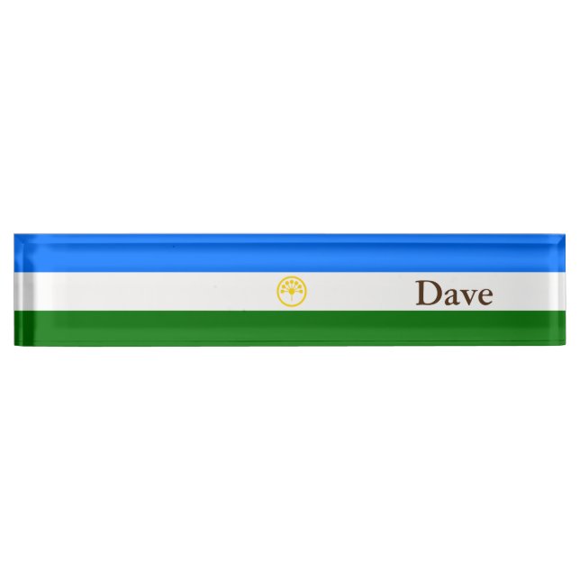 Porte-nom Pour Bureau Drapeau patriotique Bachkortostan (Devant)