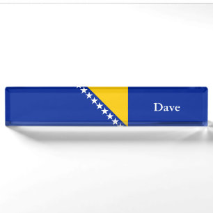 Porte-nom Pour Bureau Drapeau patriotique de Bosnie-Herzégovine