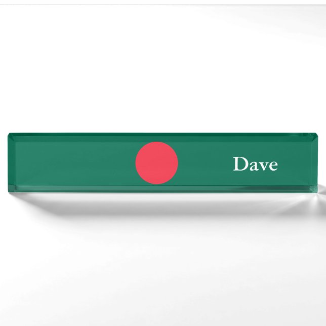 Porte-nom Pour Bureau Drapeau patriotique du Bangladesh (Devant)