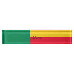 Porte-nom Pour Bureau Drapeau patriotique du Bénin
