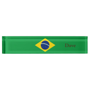 Porte-nom Pour Bureau Drapeau patriotique du Brésil