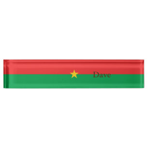 Porte-nom Pour Bureau Drapeau patriotique du Burkina Faso