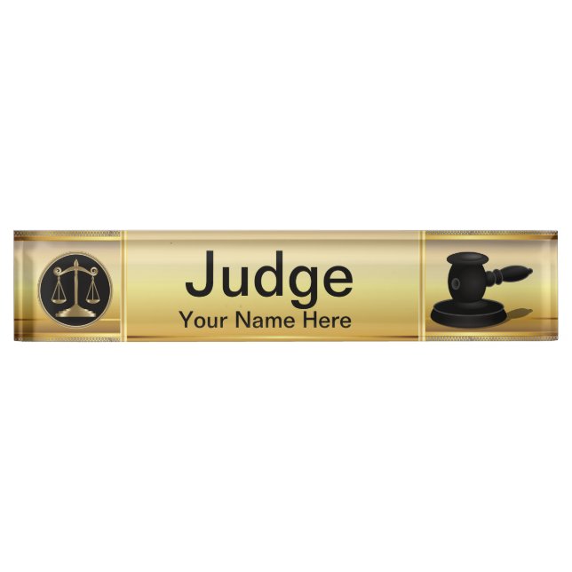 Porte-nom Pour Bureau Droit | Échelle de justice | Avocat (Devant)