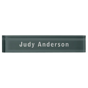 Porte-nom Pour Bureau Dusty Green Professionnel Plat Moderne Élégant
