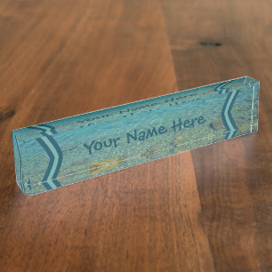 Porte-nom Pour Bureau Eaux bleues vertes des Bermudes