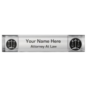 Porte-nom Pour Bureau Échelles de la loi   d'avocat de la justice  