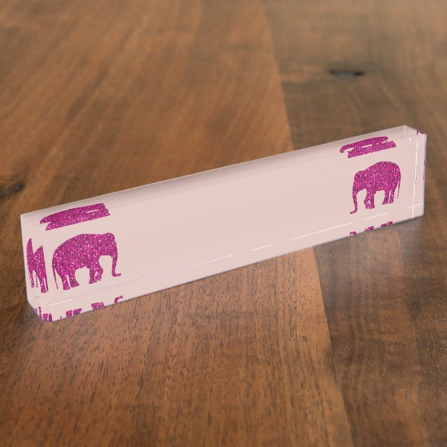 Porte-nom Pour Bureau Éclairage rose étincelant rose rose (Taille)