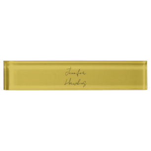Porte-nom Pour Bureau Écriture manuscrite professionnelle couleur or