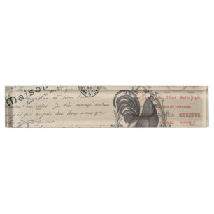 Porte-nom Pour Bureau Écriture vintage de français Paris Typographie de