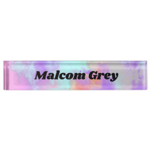 Porte-nom Pour Bureau Effet Peinture arc-en-ciel