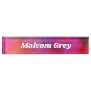 Porte-nom Pour Bureau Effet Splatter de peinture de galaxie