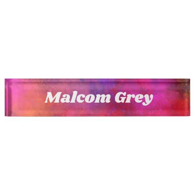 Porte-nom Pour Bureau Effet Splatter de peinture de galaxie (Devant)
