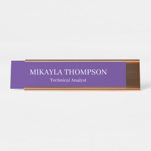 Porte-nom Pour Bureau Élégance Moderne Violette
