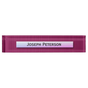 Porte-nom Pour Bureau Élégance texturée de Maroon